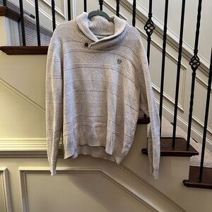 Men's CHAPS Cream Sweater with Shawl Collar XXL 2XL